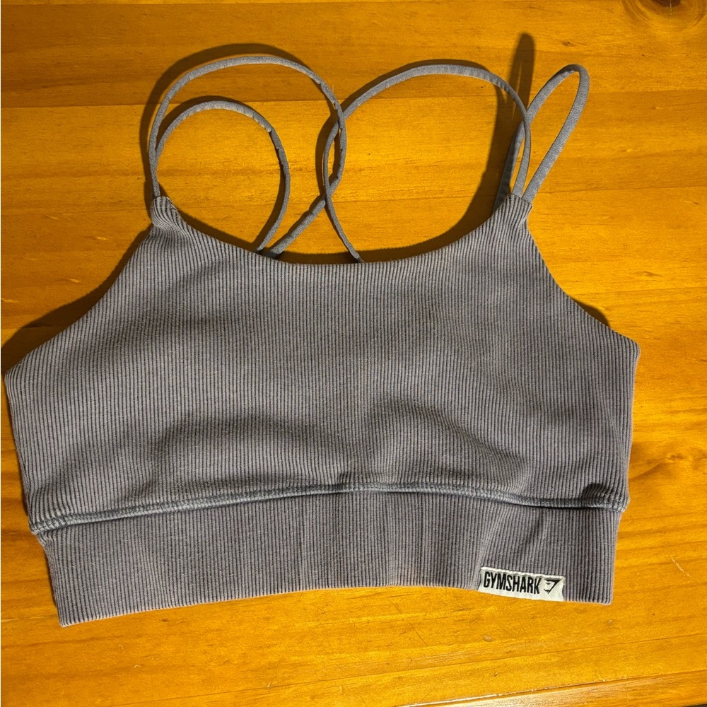 Gymshark Gray Ribbed Sports Bra